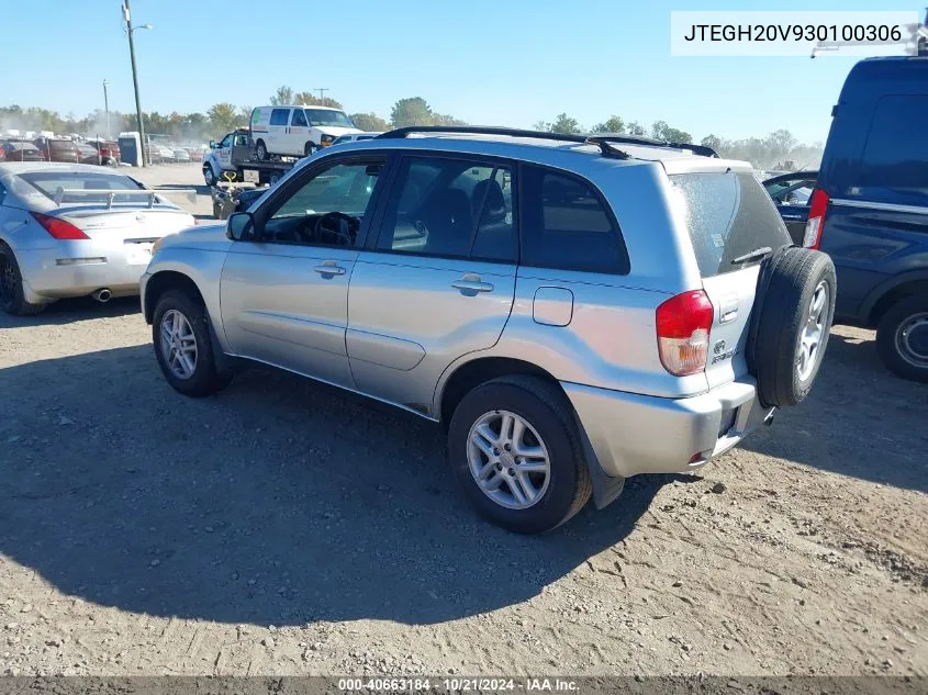 2003 Toyota Rav4 VIN: JTEGH20V930100306 Lot: 40663184