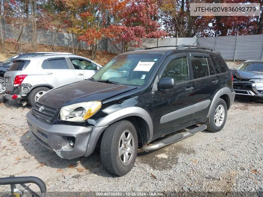 2003 Toyota Rav4 VIN: JTEHH20V836092779 Lot: 40700093