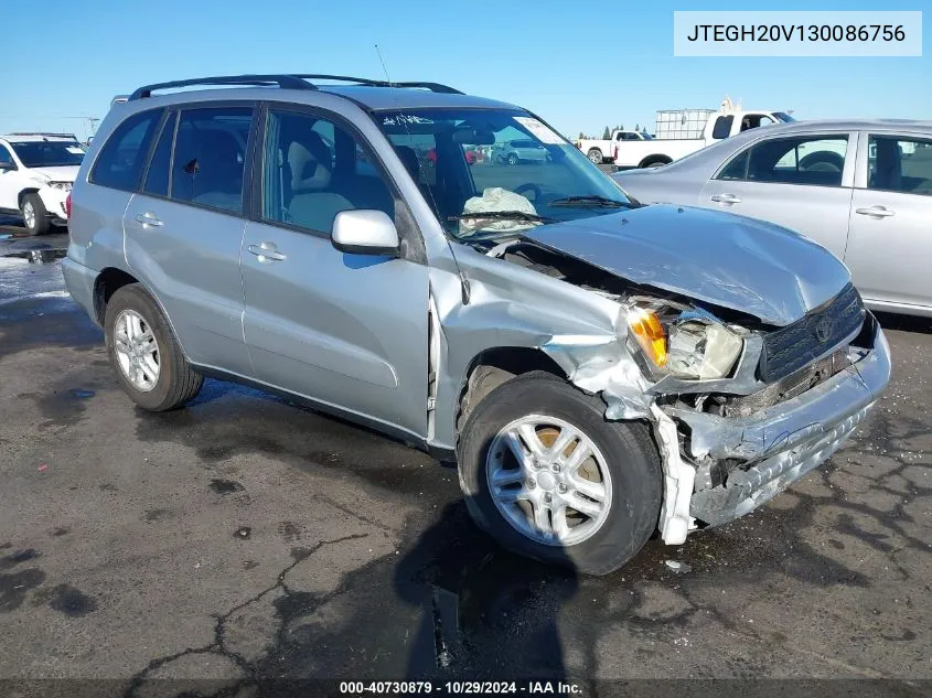 2003 Toyota Rav4 VIN: JTEGH20V130086756 Lot: 40730879