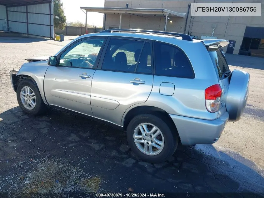 2003 Toyota Rav4 VIN: JTEGH20V130086756 Lot: 40730879