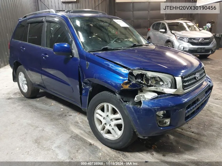 2003 Toyota Rav4 VIN: JTEHH20VX30190456 Lot: 40738565