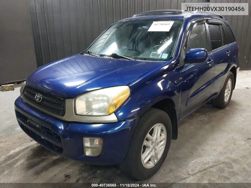 2003 Toyota Rav4 VIN: JTEHH20VX30190456 Lot: 40738565