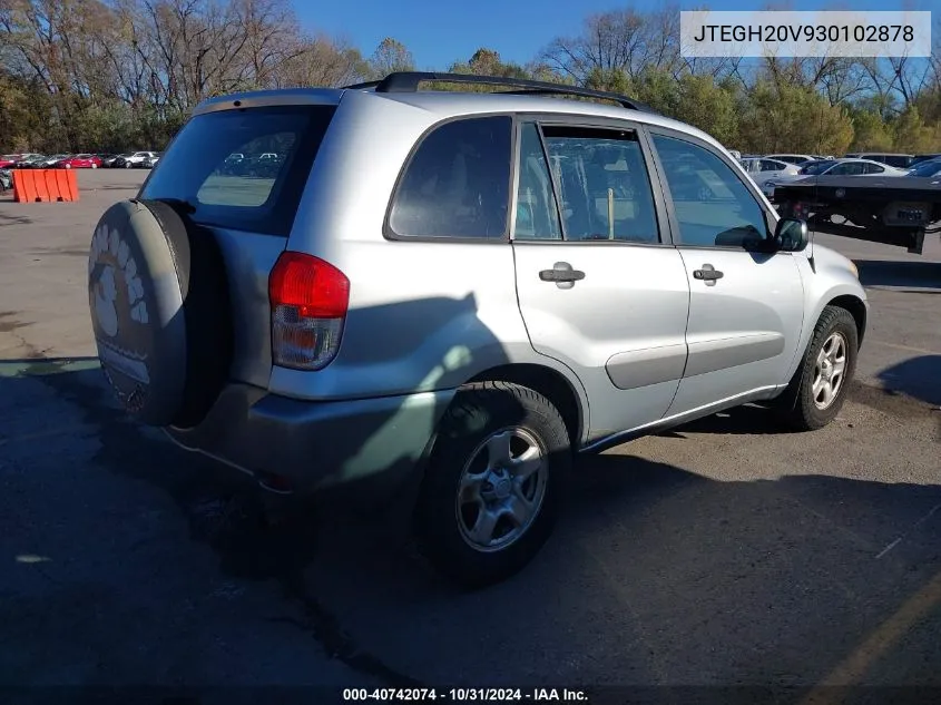 2003 Toyota Rav4 VIN: JTEGH20V930102878 Lot: 40742074