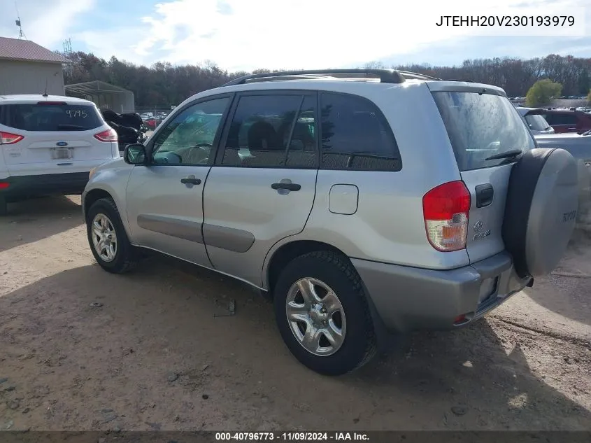 2003 Toyota Rav4 VIN: JTEHH20V230193979 Lot: 40796773