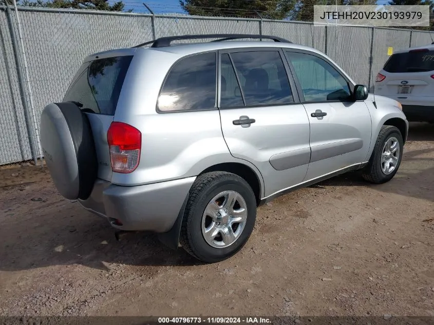 2003 Toyota Rav4 VIN: JTEHH20V230193979 Lot: 40796773