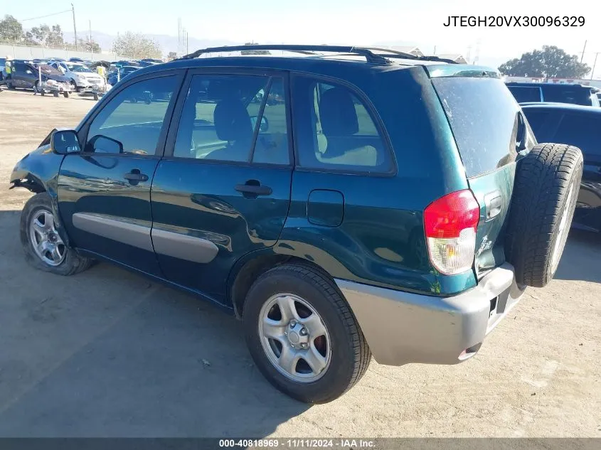 2003 Toyota Rav4 VIN: JTEGH20VX30096329 Lot: 40818969