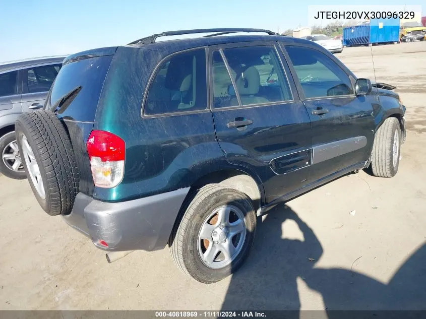 2003 Toyota Rav4 VIN: JTEGH20VX30096329 Lot: 40818969