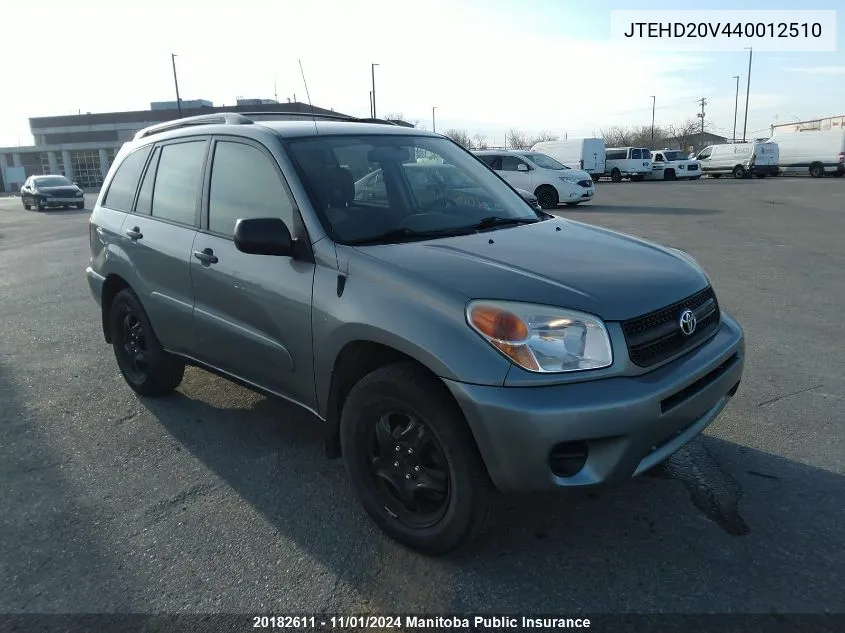 2004 Toyota Rav4 VIN: JTEHD20V440012510 Lot: 20182611