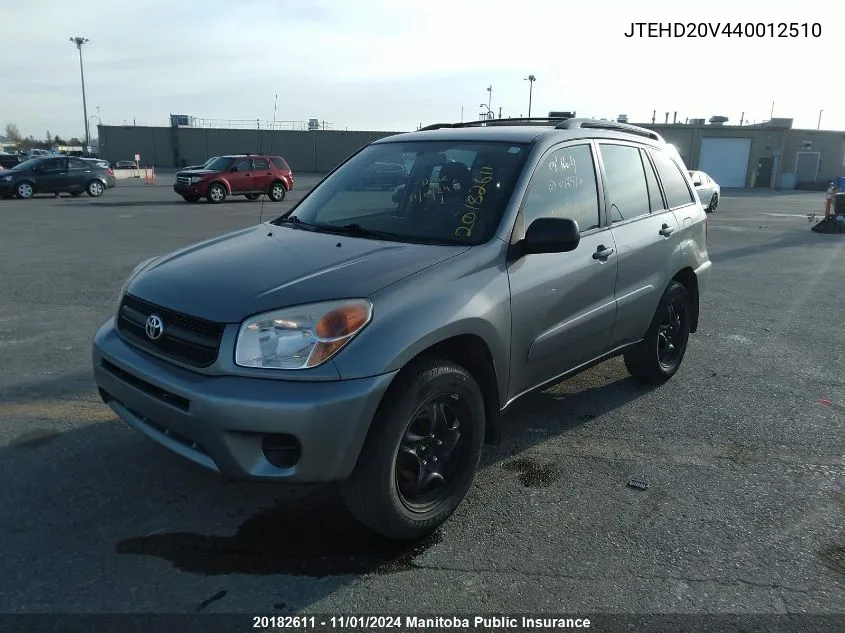 2004 Toyota Rav4 VIN: JTEHD20V440012510 Lot: 20182611