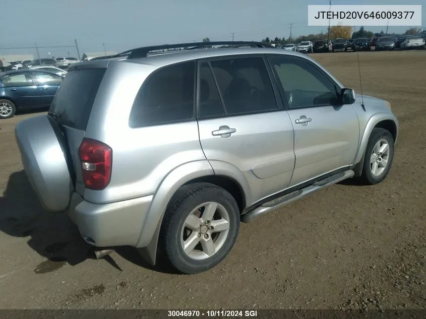 2004 Toyota Rav4 VIN: JTEHD20V646009377 Lot: 30046970