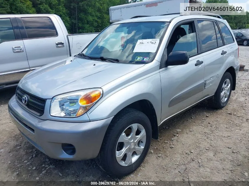 2004 Toyota Rav4 VIN: JTEHD20V646015602 Lot: 39629762