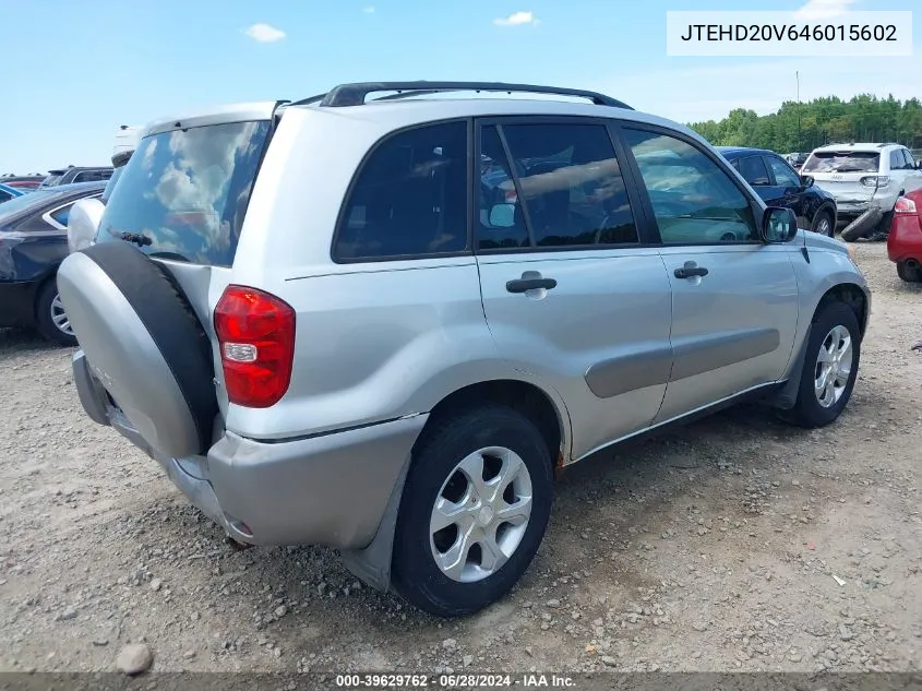 2004 Toyota Rav4 VIN: JTEHD20V646015602 Lot: 39629762