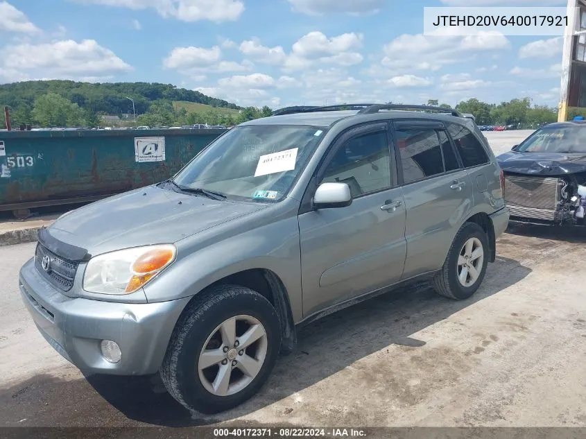 2004 Toyota Rav4 VIN: JTEHD20V640017921 Lot: 40172371