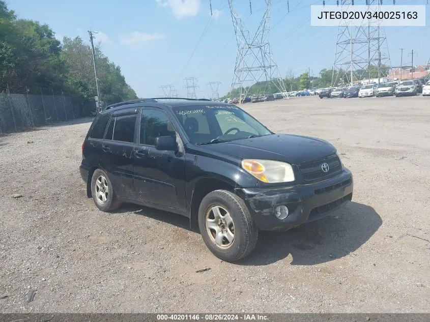 2004 Toyota Rav4 VIN: JTEGD20V340025163 Lot: 40201146