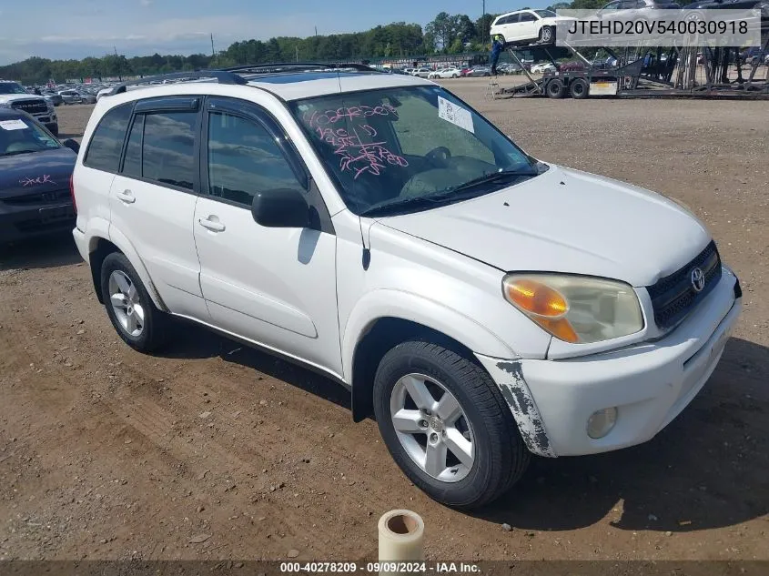 2004 Toyota Rav4 VIN: JTEHD20V540030918 Lot: 40278209