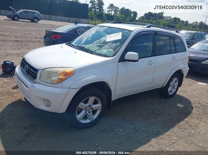 2004 Toyota Rav4 VIN: JTEHD20V540030918 Lot: 40278209