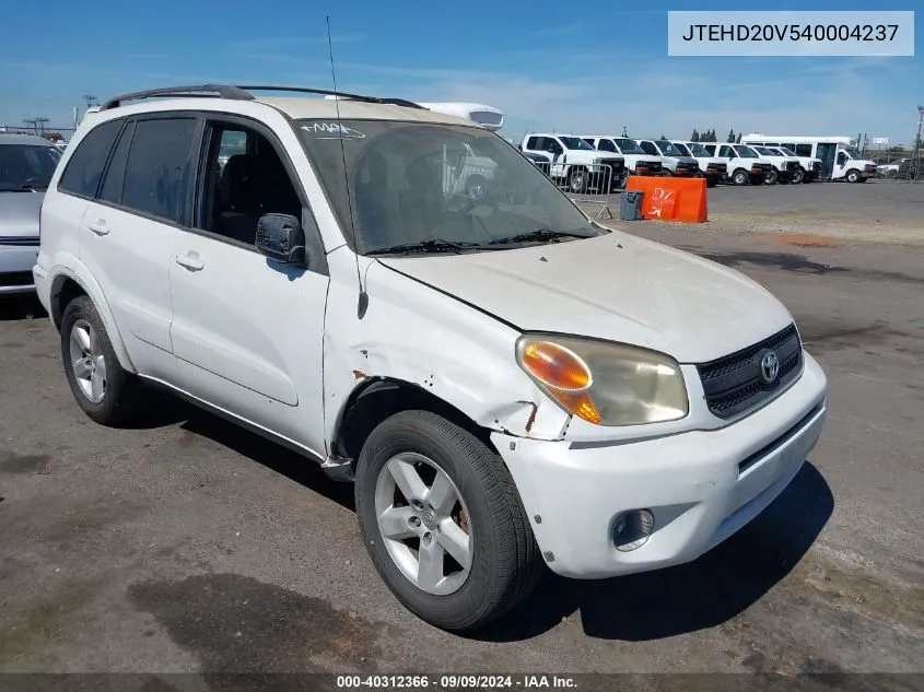 2004 Toyota Rav4 VIN: JTEHD20V540004237 Lot: 40312366