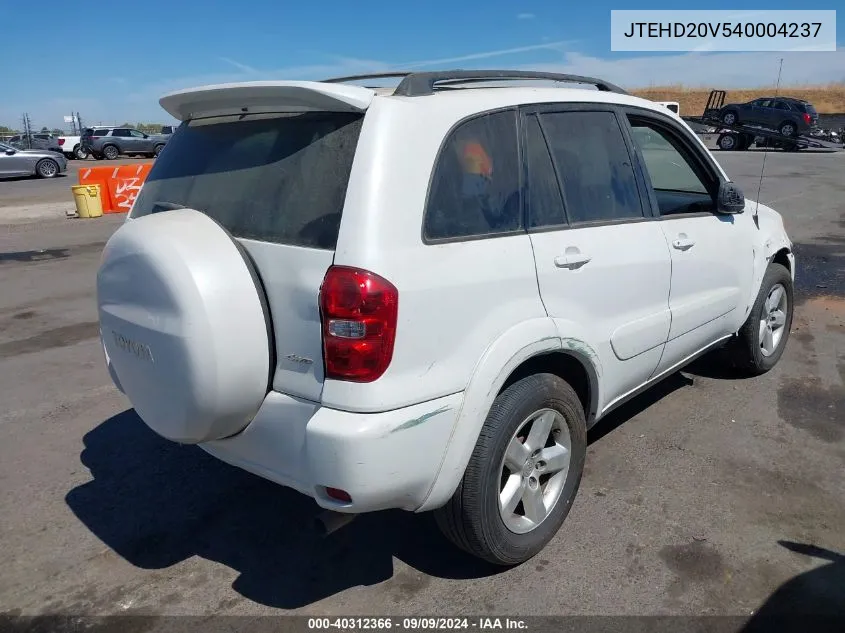 2004 Toyota Rav4 VIN: JTEHD20V540004237 Lot: 40312366