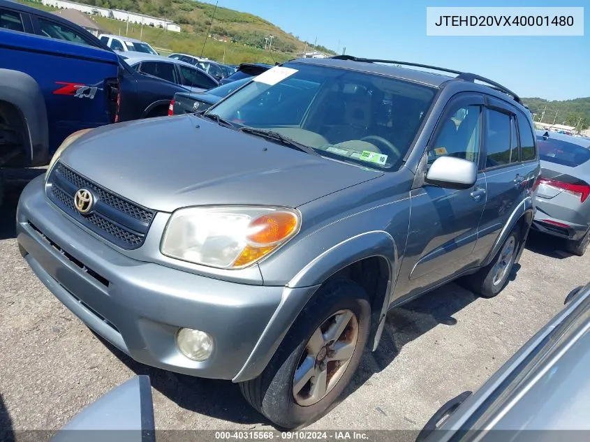 2004 Toyota Rav4 VIN: JTEHD20VX40001480 Lot: 40315568