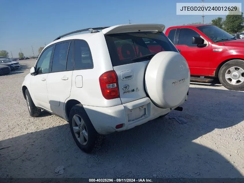 2004 Toyota Rav4 VIN: JTEGD20V240012629 Lot: 40325296