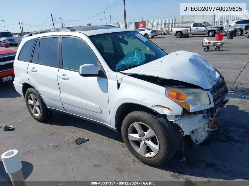 2004 Toyota Rav4 VIN: JTEGD20V740029605 Lot: 40331357