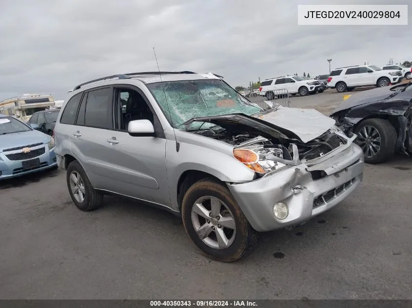 2004 Toyota Rav4 VIN: JTEGD20V240029804 Lot: 40350343