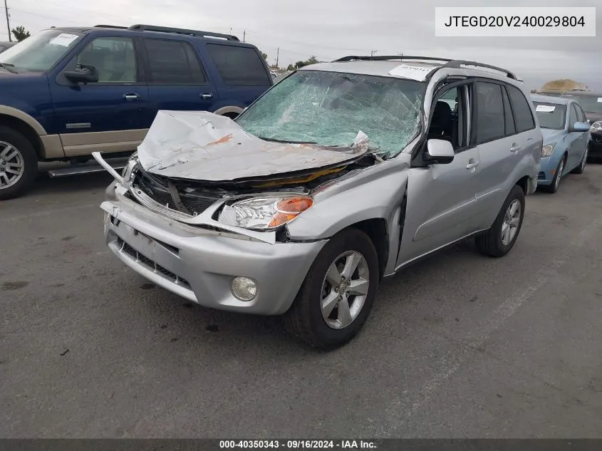 2004 Toyota Rav4 VIN: JTEGD20V240029804 Lot: 40350343