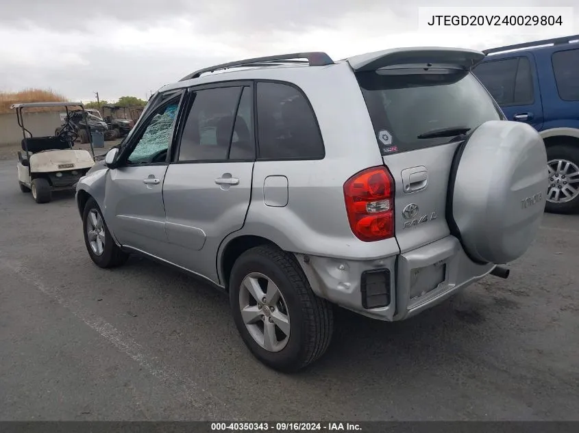 2004 Toyota Rav4 VIN: JTEGD20V240029804 Lot: 40350343