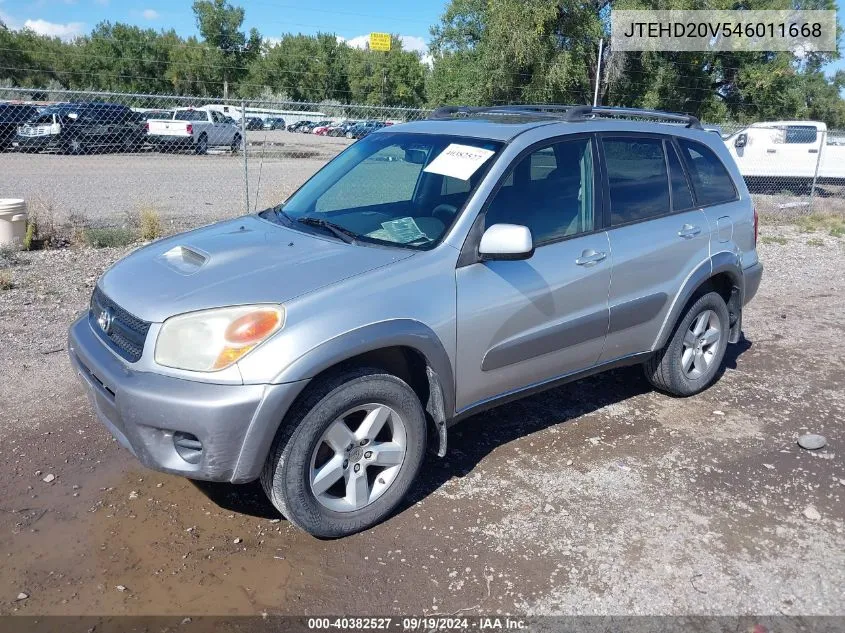 2004 Toyota Rav4 VIN: JTEHD20V546011668 Lot: 40382527