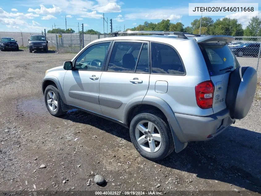 2004 Toyota Rav4 VIN: JTEHD20V546011668 Lot: 40382527