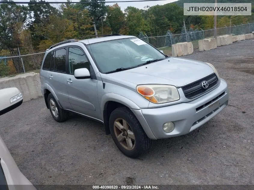 2004 Toyota Rav4 VIN: JTEHD20VX46018504 Lot: 40398520