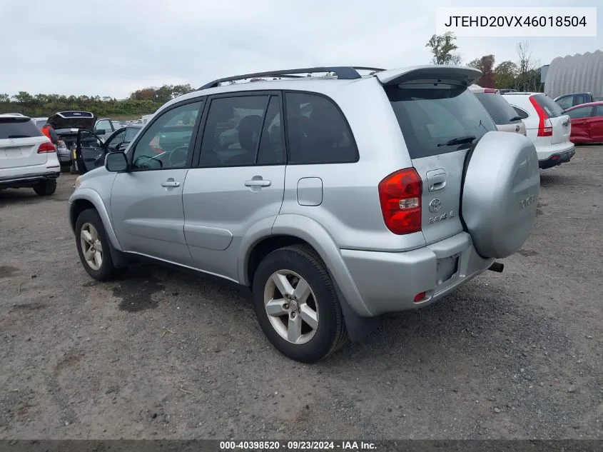 2004 Toyota Rav4 VIN: JTEHD20VX46018504 Lot: 40398520