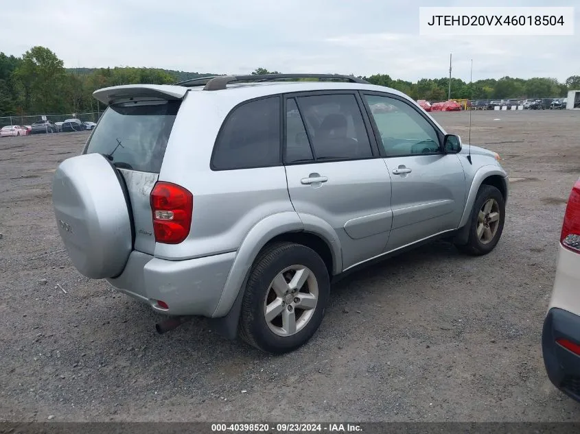 2004 Toyota Rav4 VIN: JTEHD20VX46018504 Lot: 40398520