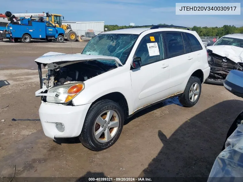 2004 Toyota Rav4 VIN: JTEHD20V340030917 Lot: 40399321