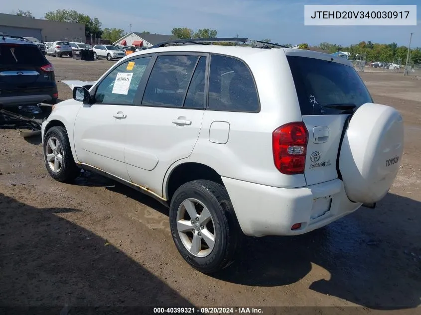 2004 Toyota Rav4 VIN: JTEHD20V340030917 Lot: 40399321