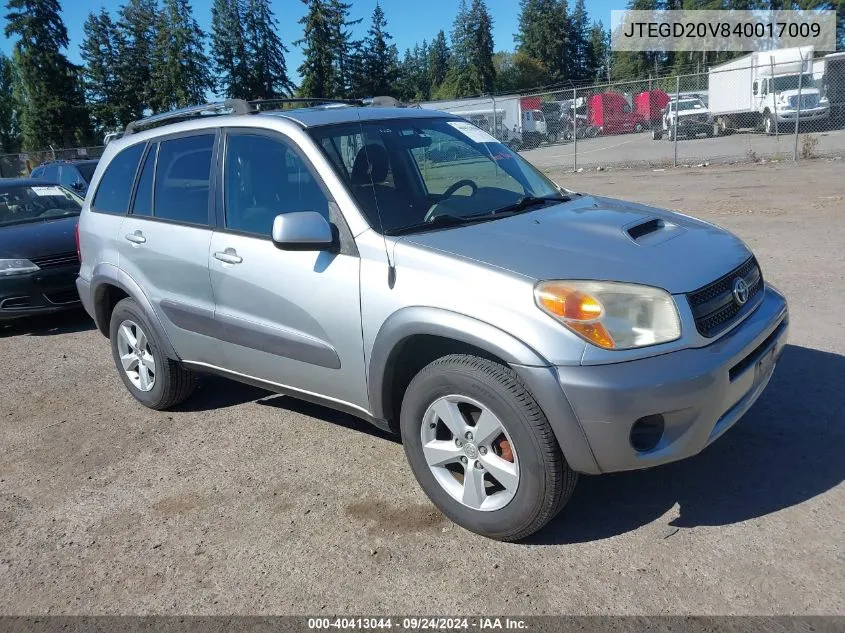 2004 Toyota Rav4 VIN: JTEGD20V840017009 Lot: 40413044