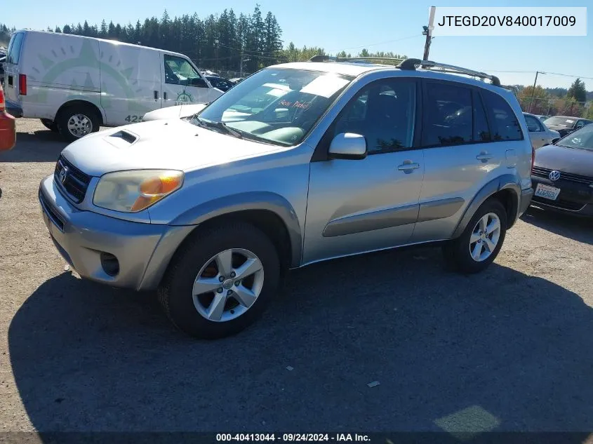 2004 Toyota Rav4 VIN: JTEGD20V840017009 Lot: 40413044