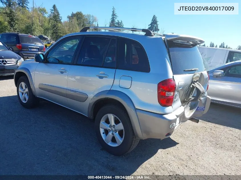 2004 Toyota Rav4 VIN: JTEGD20V840017009 Lot: 40413044