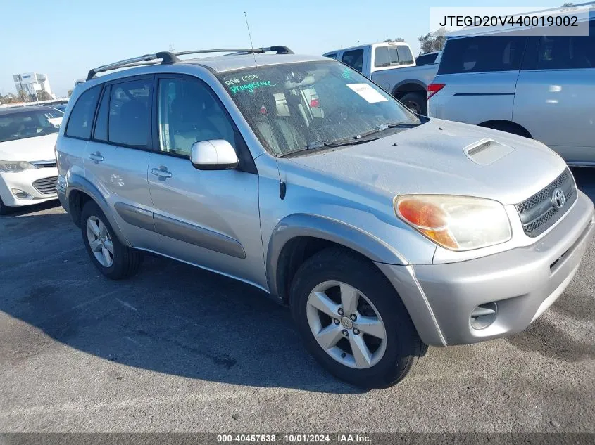 2004 Toyota Rav4 VIN: JTEGD20V440019002 Lot: 40457538