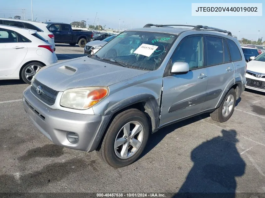 2004 Toyota Rav4 VIN: JTEGD20V440019002 Lot: 40457538