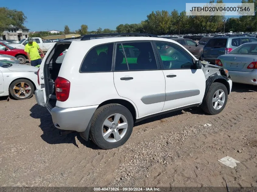 2004 Toyota Rav4 VIN: JTEHD20V040007546 Lot: 40473826