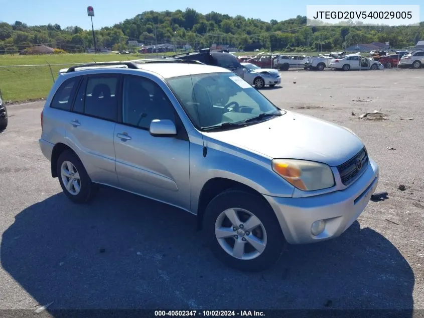 2004 Toyota Rav4 VIN: JTEGD20V540029005 Lot: 40502347