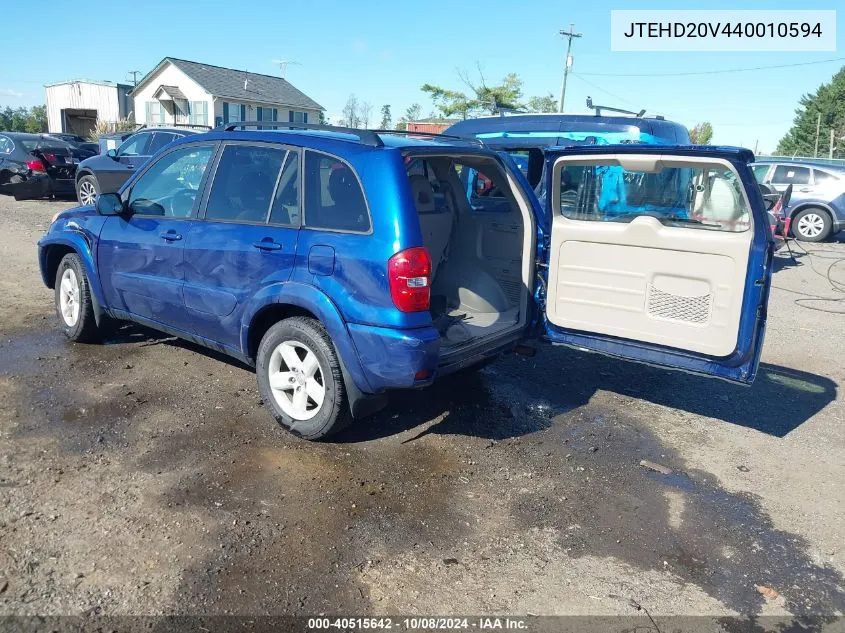 2004 Toyota Rav4 VIN: JTEHD20V440010594 Lot: 40515642