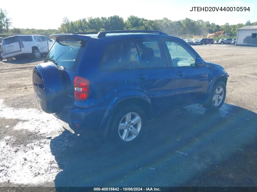 2004 Toyota Rav4 VIN: JTEHD20V440010594 Lot: 40515642