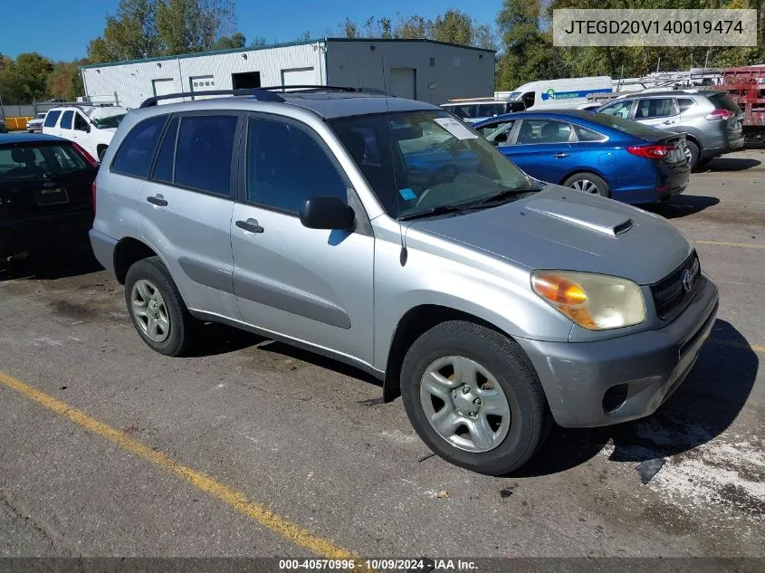 2004 Toyota Rav4 VIN: JTEGD20V140019474 Lot: 40570996