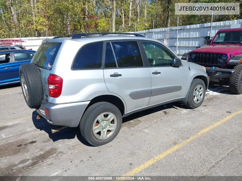 2004 Toyota Rav4 VIN: JTEGD20V140019474 Lot: 40570996