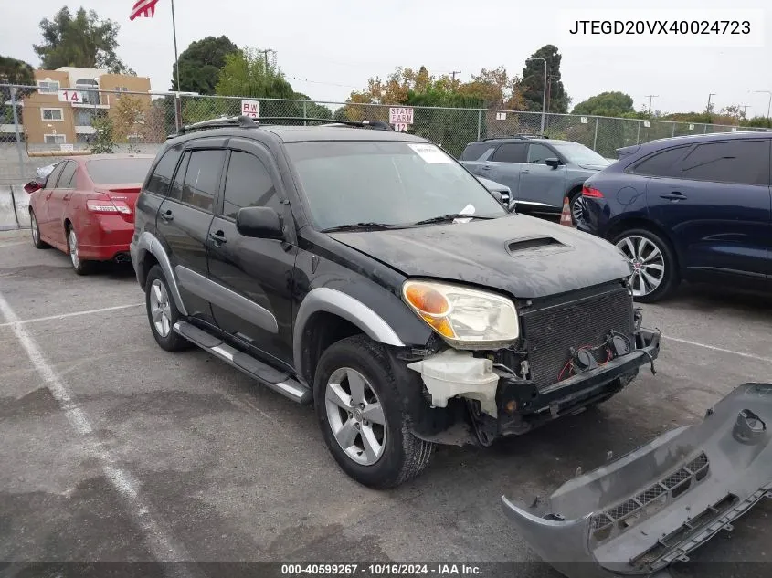 2004 Toyota Rav4 VIN: JTEGD20VX40024723 Lot: 40599267