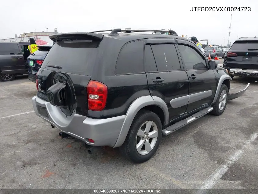 2004 Toyota Rav4 VIN: JTEGD20VX40024723 Lot: 40599267