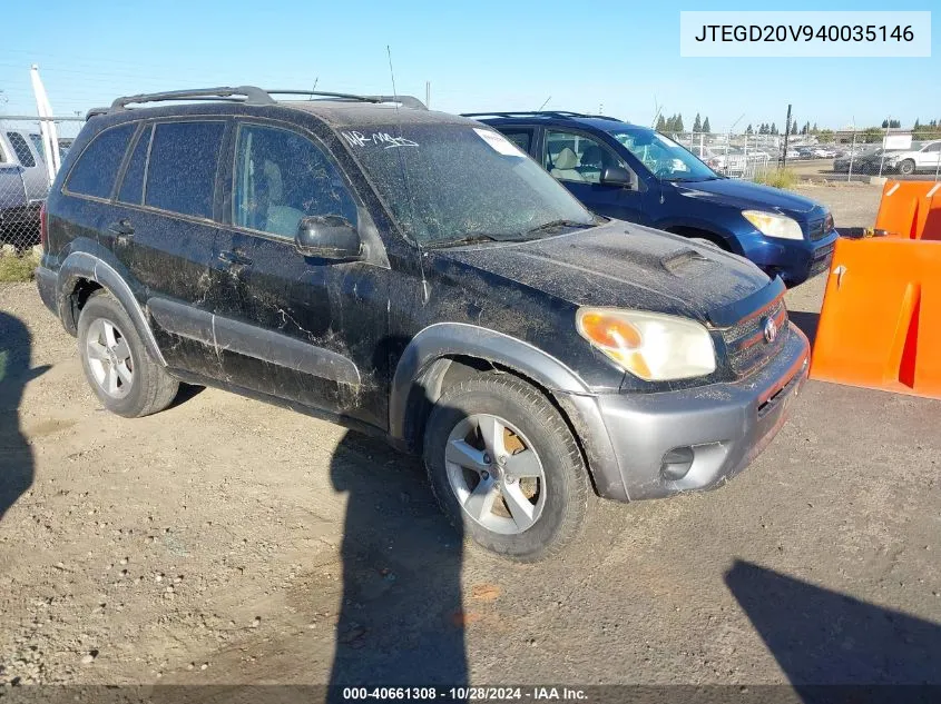 2004 Toyota Rav4 VIN: JTEGD20V940035146 Lot: 40661308