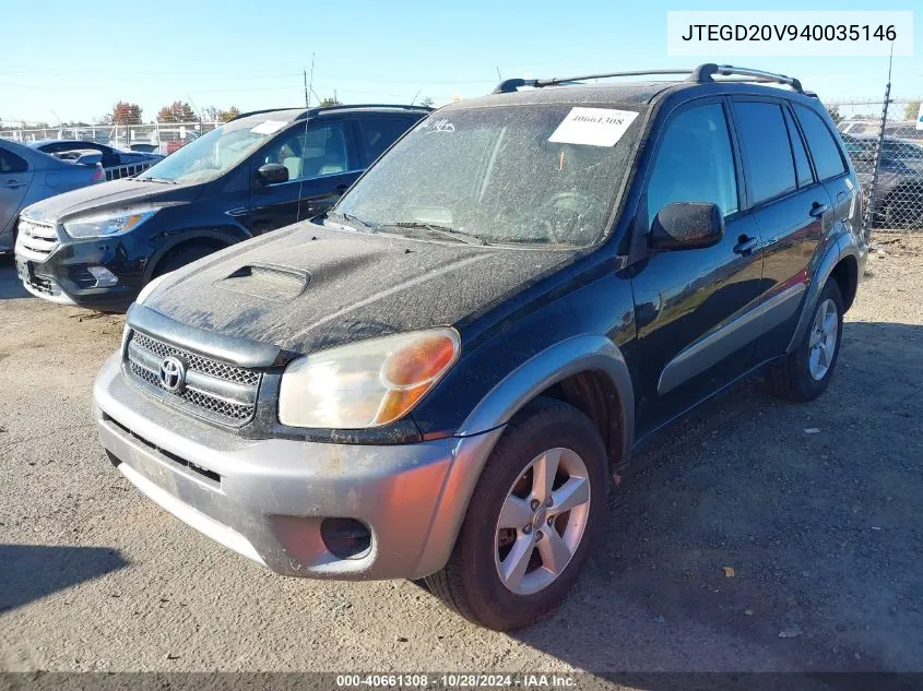 2004 Toyota Rav4 VIN: JTEGD20V940035146 Lot: 40661308